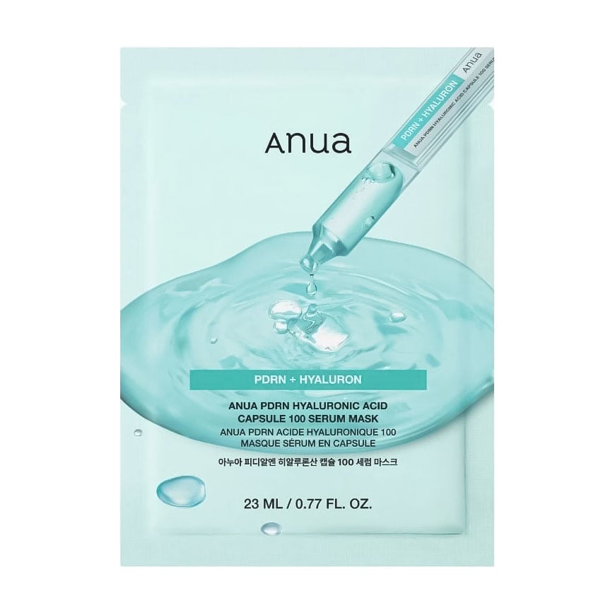 Зволожуюча тканинна маска ANUA PDRN Hyaluronic Acid Capsule 100 Serum Mask з PDRN та гіалуроновою кислотою, 23 мл
